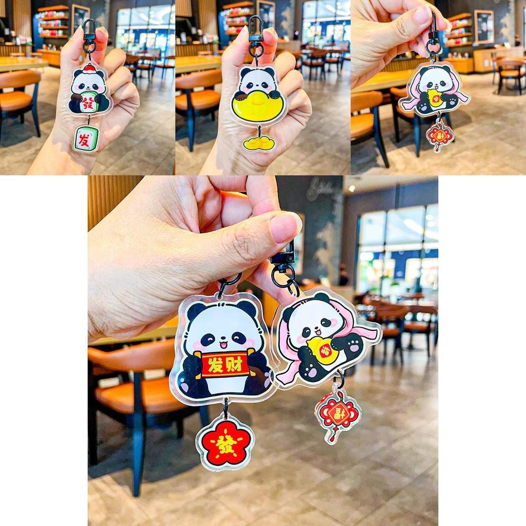 Cute Acrylic Panda Keyring Delightful Keychain Accessory For Birthdays Weddings And Holidays