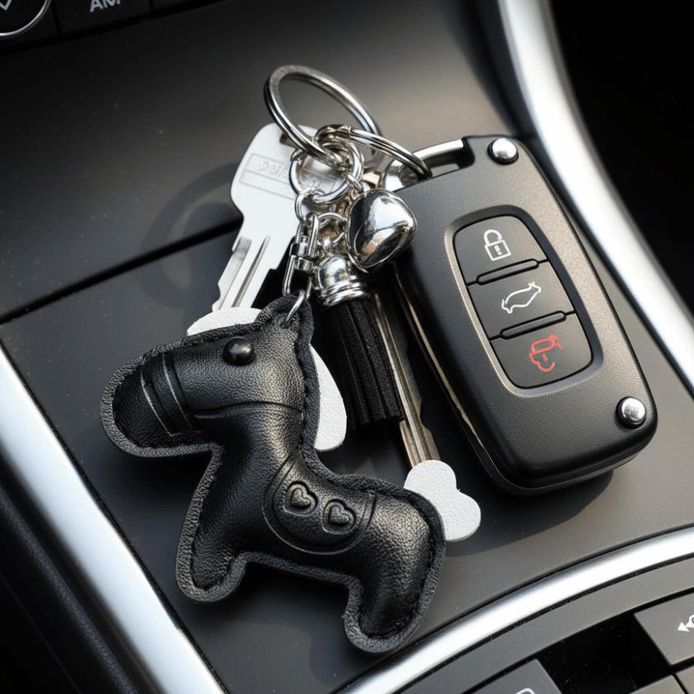 Cartoon Pu Leather Horse Key Chain Heart Zodiac Pony Bag Hanging  Year of The Horse