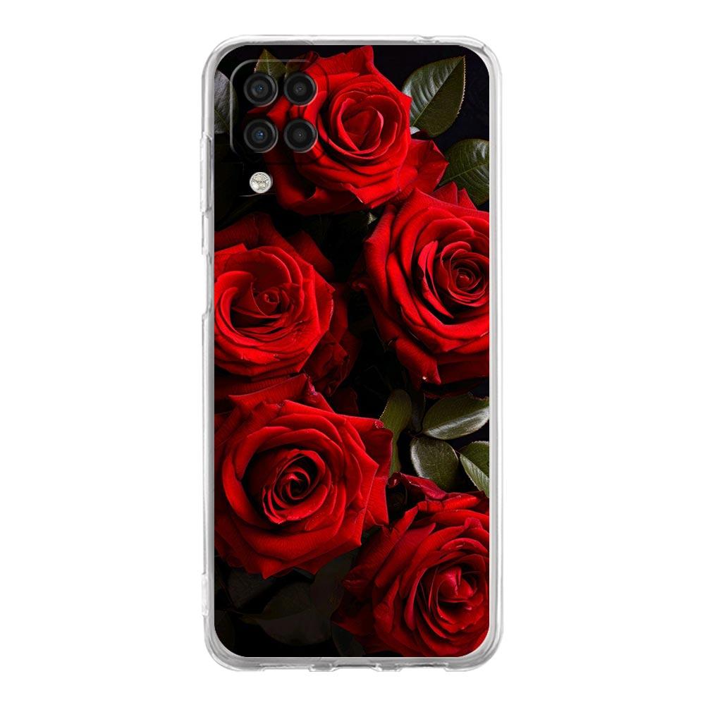 Красивый Чехол для Телефона с Красными Розами Для Samsung A13 A33 A73 A53 A23 A51 A71 A21S A12 A31 A41 A05s A03S A15 A25 A32 5G