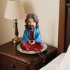 Meditating Cartoon Jesus Figurine Hand-Painted Jesus Statue Sculpture Religious Easter Christmas Desktop Decoration Ornament