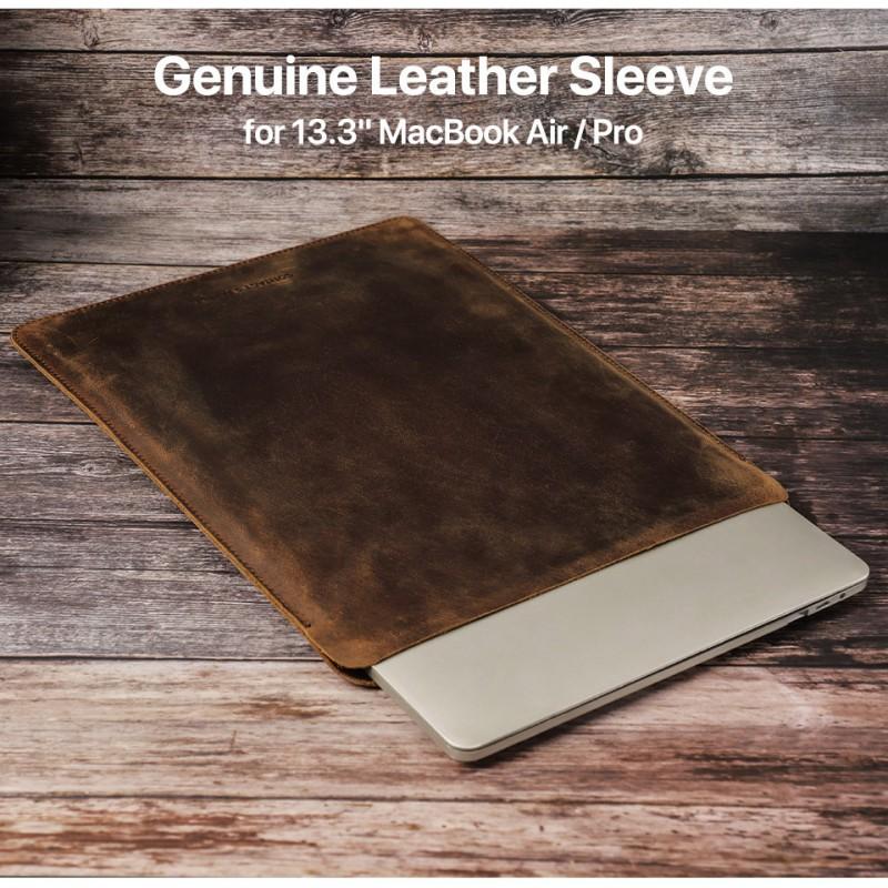 Leather Laptop Sleeve MacBook Air 13.3 Inch Pro Genuine Carrying Case