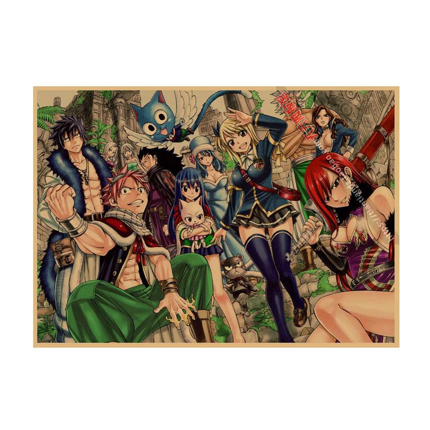 Аниме Постер Fairy Tail - Декоративное Настенное Искусство для Бара, Кафе, Общежития, Японский Стиль, Картина на Крафт-бумаге 678