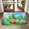 Crystal Velvet Square Rug Custom NameKirby Pattern Non Slip Home Floor Decor Rug