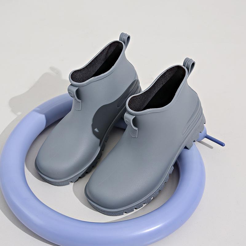 Модные женские дождевые туфли большого размера, мужские женские водонепроницаемые нескользящие резиновые сапоги, женские утепленные садовые галоши, размер 36-44