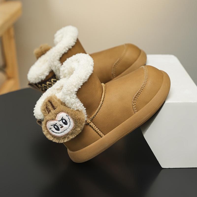 Labubu Этнический стиль Зимние Снежные Ботинки для Мальчиков и Девочек, Сделаны из Большого Хлопка и Плюшевой Изоляции Обувь