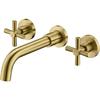 Wall Mount Bathroom Faucet Nickel,Cross Handles and Rough-in Valve Included