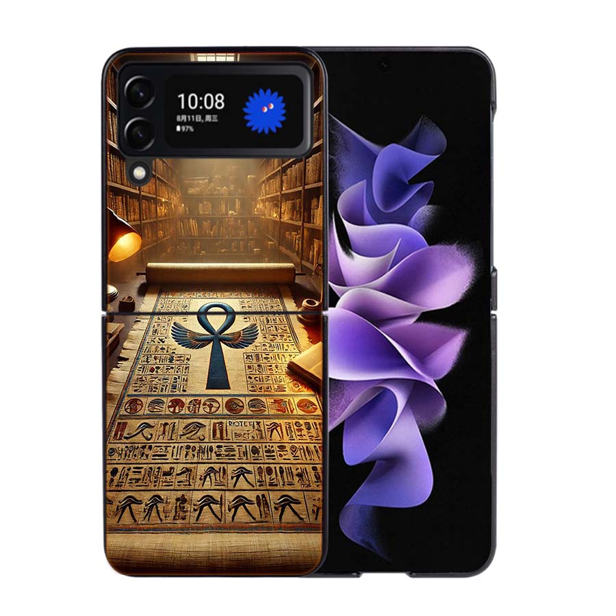 A Symbol of life Balance and Divine Power Phone Case For Samsung Z Flip 7 6 5G Galaxy Z Flip4 Z Flip5 Z Flip3 Coque Black Hard P