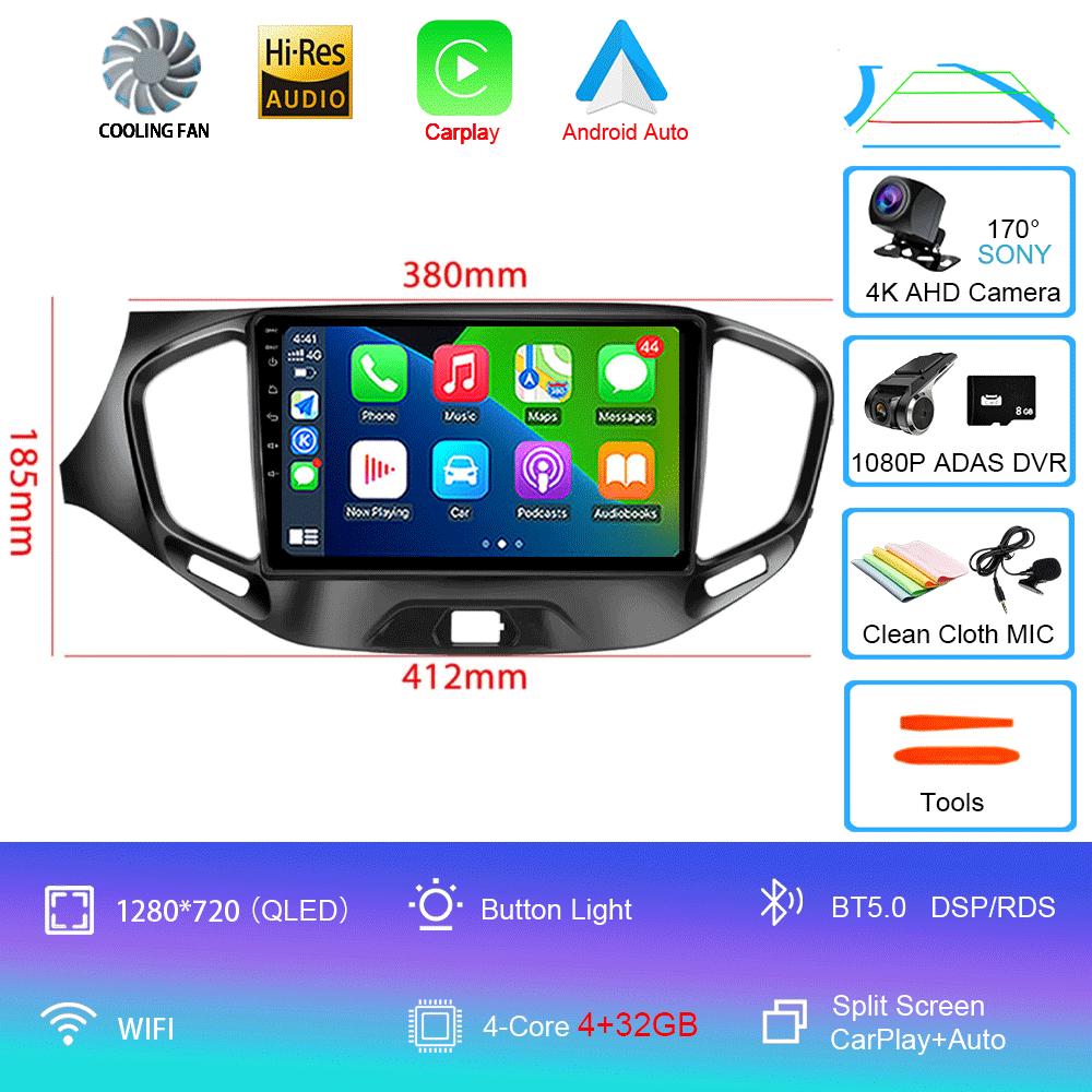 Для LADA Vesta Cross Sport 2015-2019 Беспроводная Carplay стереосистема с экраном 2DIN, Android 14, автомобильное радио, мультимедиа, навигация 4G