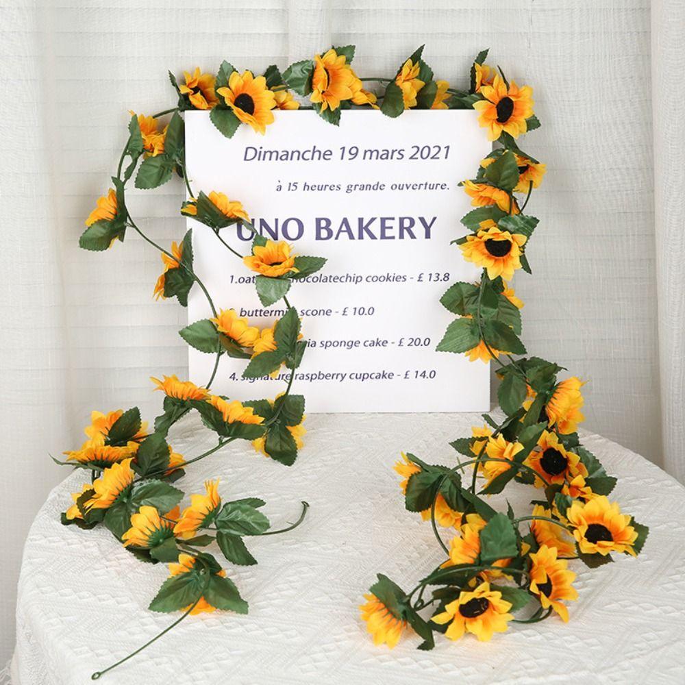 26 Heads Sunflower Artificial Flowers Vine Floral Art Sunflower Hanging Plants New Year