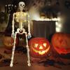 Creepy Window Display Decor 36 Inches LED Light Up Halloween Skeleton, 3FT Life Size Full Body Skeleton Props Posable Plastic Human Bones with Movable