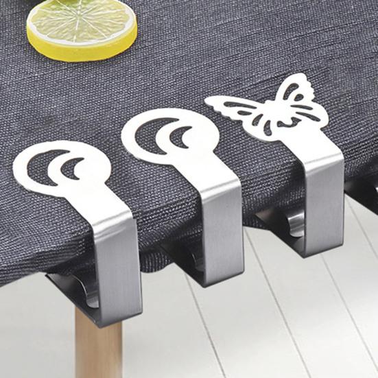 Зажим для скатерти, полый цветок, лист, бабочка, форма луны, сверхмощный ветрозащитный держатель из нержавеющей стали для обеденного стола, зажим, кухонные гаджеты