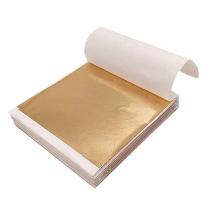 100 Sheets Imitation Gold Silver Foil Paper Leaf Gilding DIY Art Craft Paper Birthday Party Wedding Decorations