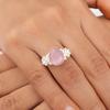Pink Cat's Eye Gemstone 925 Stamped Silver Jewelry Handcrafted Fashionable Ring RR-59-42