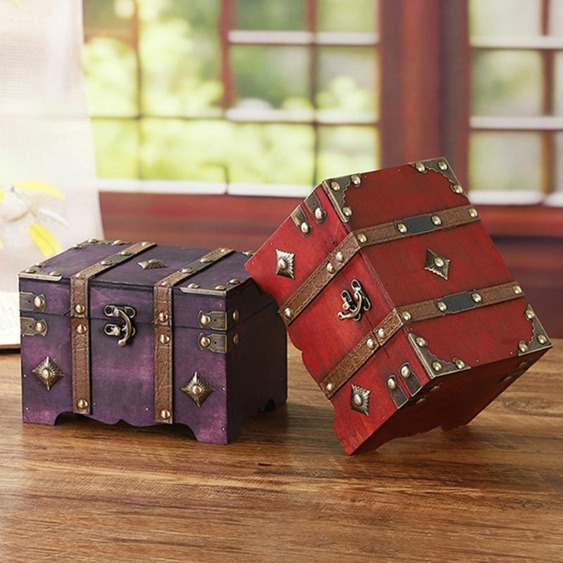 Fashionable European Handheld Sturdy Wood Suitcases Portable Storage Trunk Accessory for Trip and Home Organization top sale