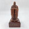 Wooden Carving Ornament Confucius Antique Made In Total Height Cm [Mr. Confucius] Statue, Color, Tsuge, 15.5