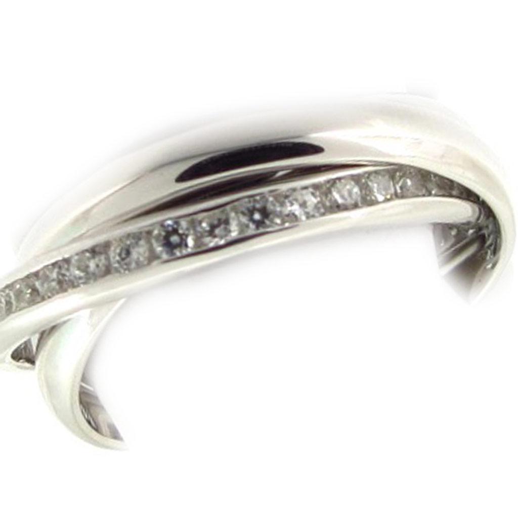 Серебряное обручальное кольцо "Трио" белое серебро (родий) - 3 кольца - 3 мм