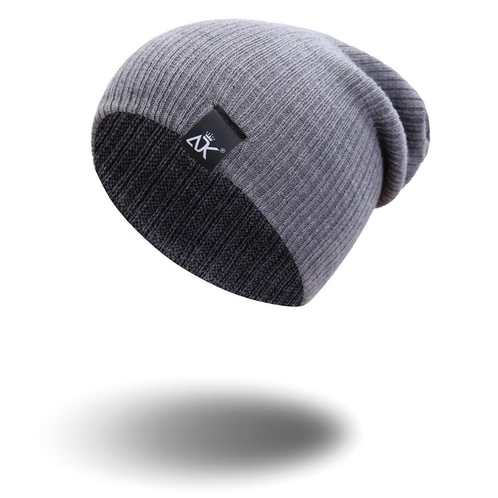 Вязаная шапка женская, зимняя мужская шапка Skullies, теплая повседневная шапка с напуском, вязаная крючком шапка, женская мешковатая шапка