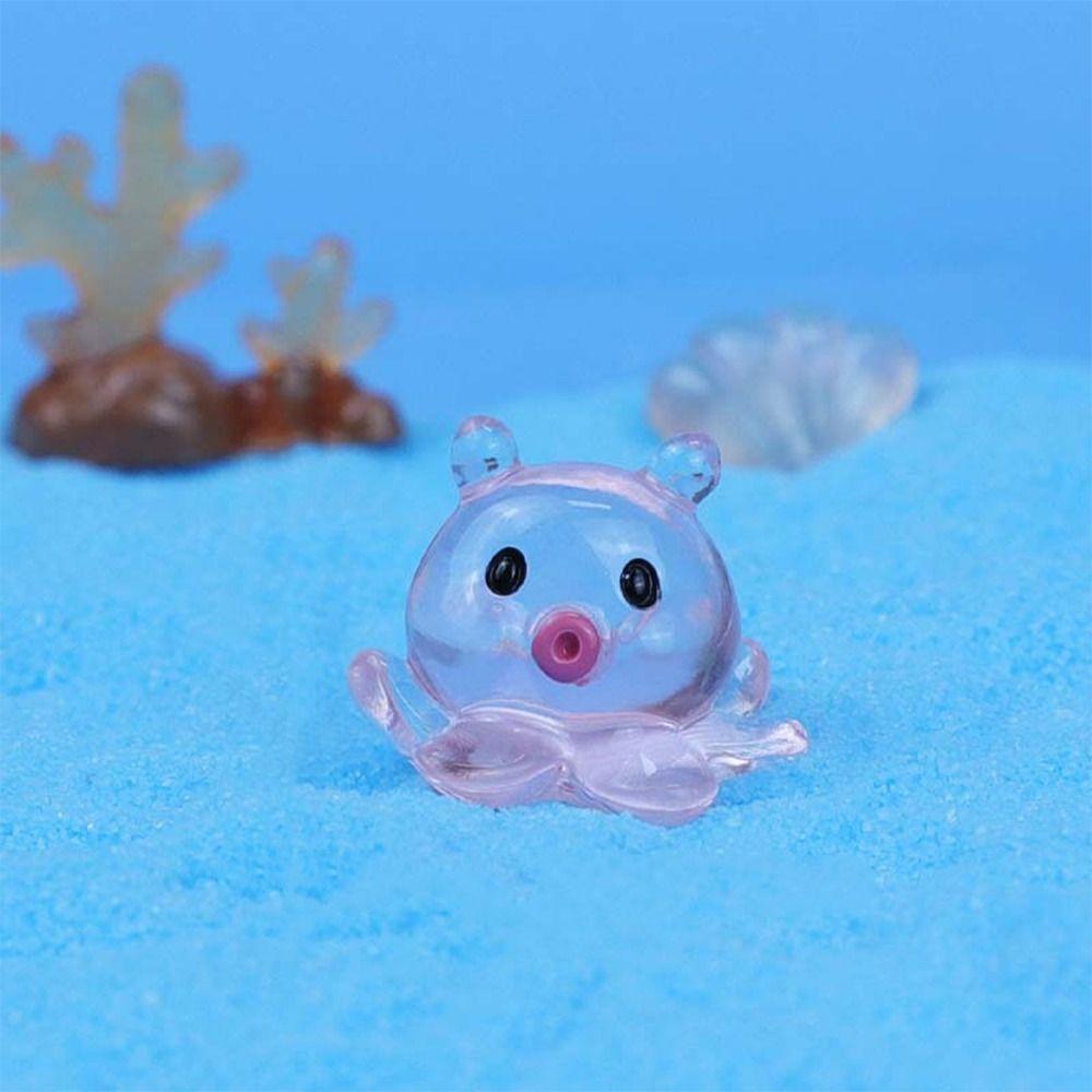 Cartoon Ocean Animal Miniature Figurines Cute Mini Ocean Animal Statue Desk Accessories