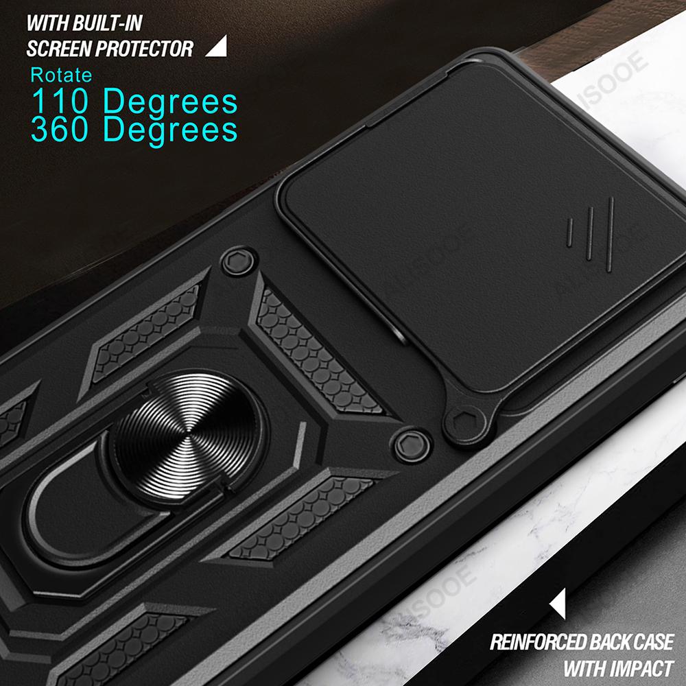 Slide Camera Funda для Realme GT 6 Global Case Push Lens Ring Stand Защитный чехол для Realme GT 6 6T Neo 6 SE Противоударный чехол