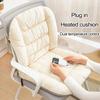 Plush Fabric Seat Cushion Usb Seat Cushion with Anti-slip Bands for Office Chair Chair Winter Thickened Keep Warm Computer Chair