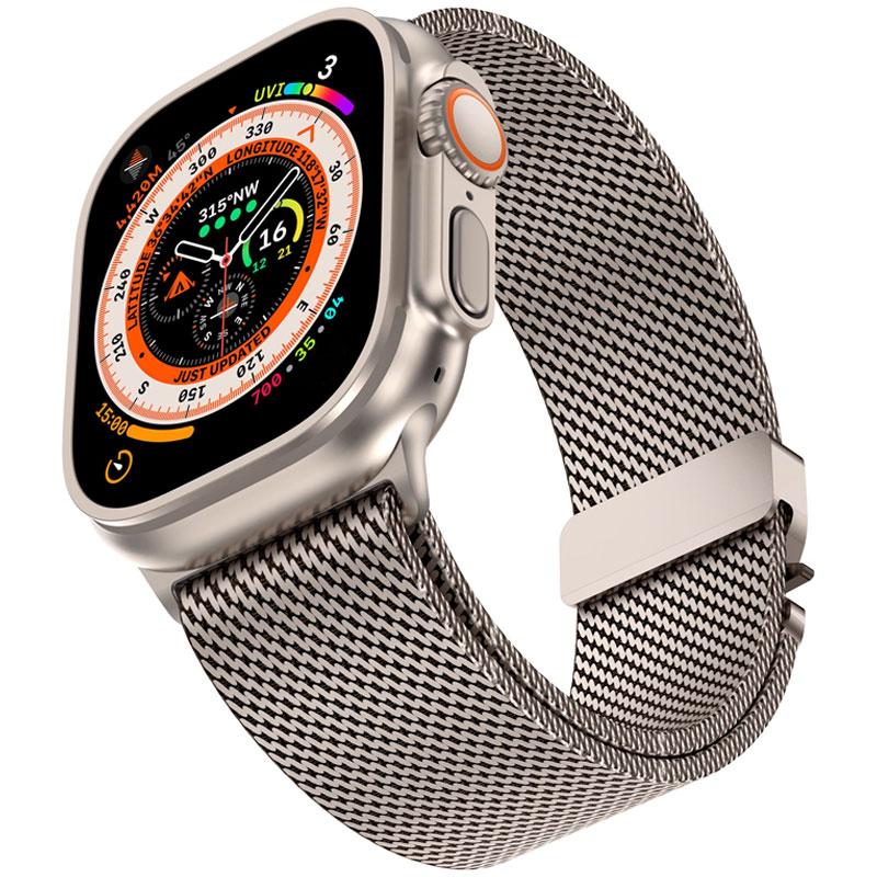 Титановый Официальный 1:1 Ремешок для Apple Watch Ultra Band 49 мм S10 46 42 45 44 мм 38 40 41 Миланский браслет IWatch 10 9 8 7 6 5 SE 4