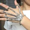 Модный готический браслет со скелетом и косточкой руки с кольцом, унисекс, панк, регулируемый браслет, аксессуары для вечеринки на Хэллоуин