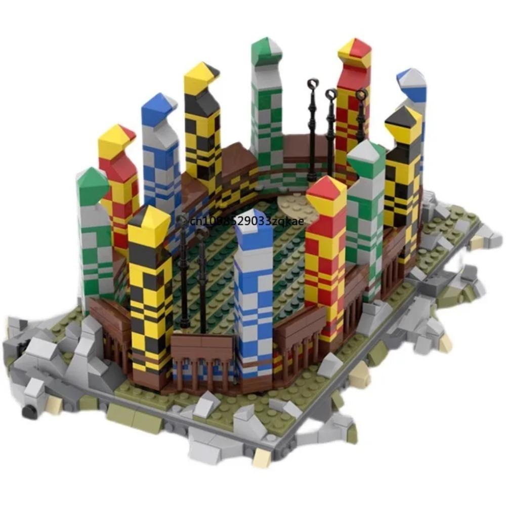 Классическая Сцена Академия Волшебников MOC Магические Фигурки из Фильмов Brickheadz Животные Наборы Замок Станция Городской Пейзаж Строительные Блоки Детская Игрушка Подарок
