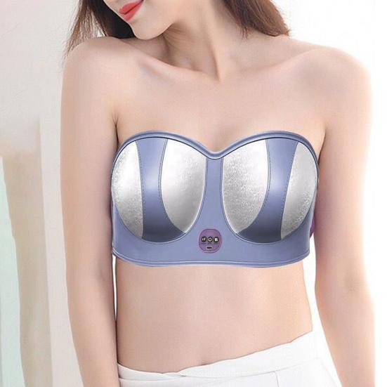 Electric Breast Massager Bra Smart 3D Contour Design USB Rechargeable Breathable Breast Massage Bra Muscle Tension Relief Breast Massager