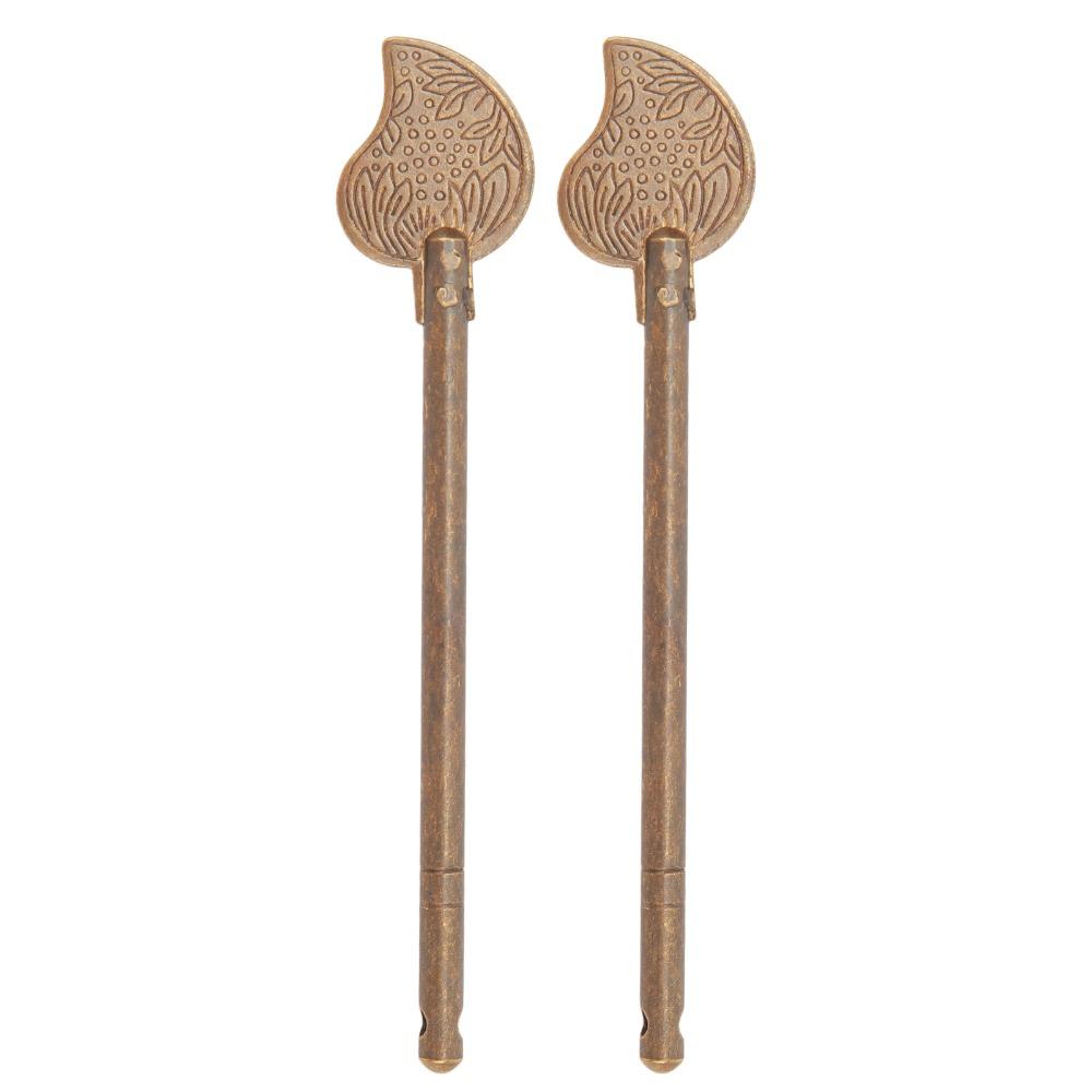 2pcs Leaf Shape Door Latch Locking Pin Brass Box Latch Locking Pin Antique Cabinet Key Latch Drawer