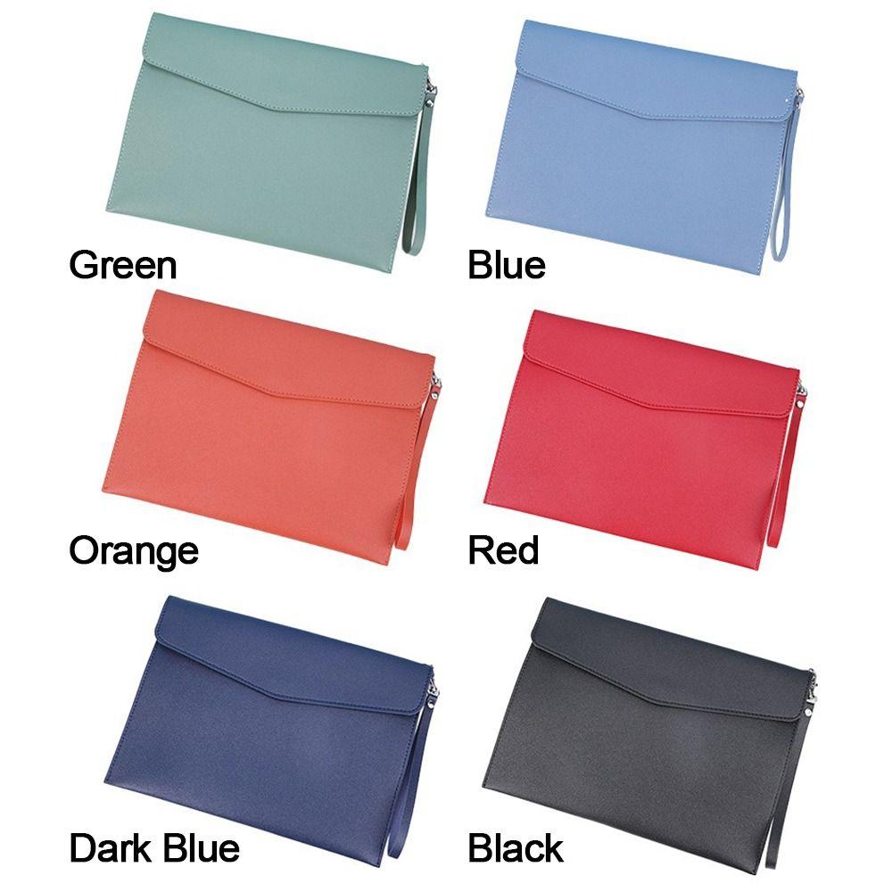 With Handle Leather Document Pouch A4 A5 File Bag Document Bag School Office
