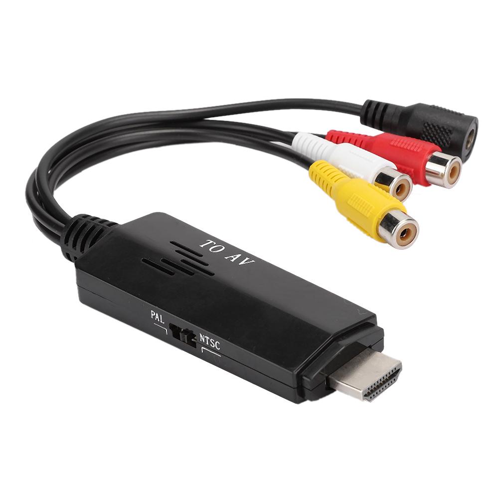 HDMI To AV HD Video Converter Adapter Male To Female Cable for TV VHS VCR DVD Burner