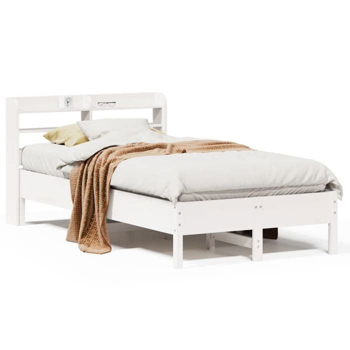 VidaXL Cadre de lit sans matelas blanc 90x200 cm bois de pin massif 3306898