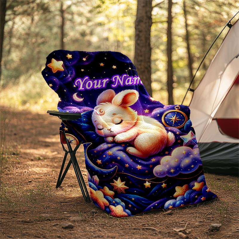 1PC Custom Name Nighttime Dreamscape flannel blanket versatile,all-season throw suitable for the living room,bedroom,camping,travel,and gift