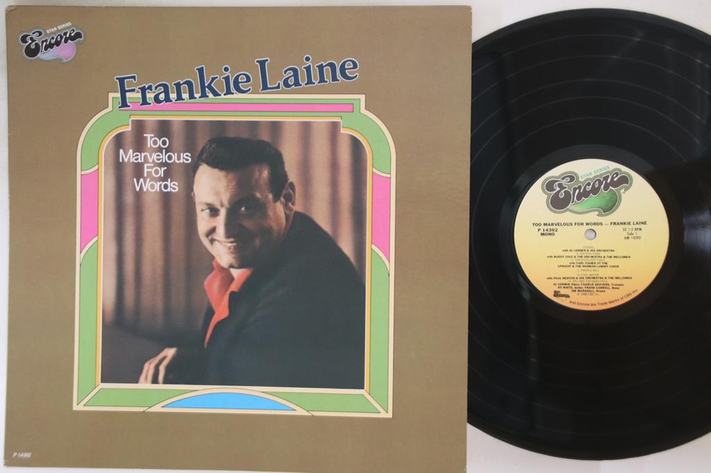 LP Record FRANKIE LAINE - Too Marvelous For Words P14392 ENCORE US Pop Used
