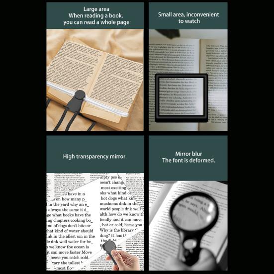 Подвесная лупа на шею, увеличительное стекло без помощи рук с гибкой шеей, большая область просмотра, легкая портативная лупа для чтения для пожилых людей