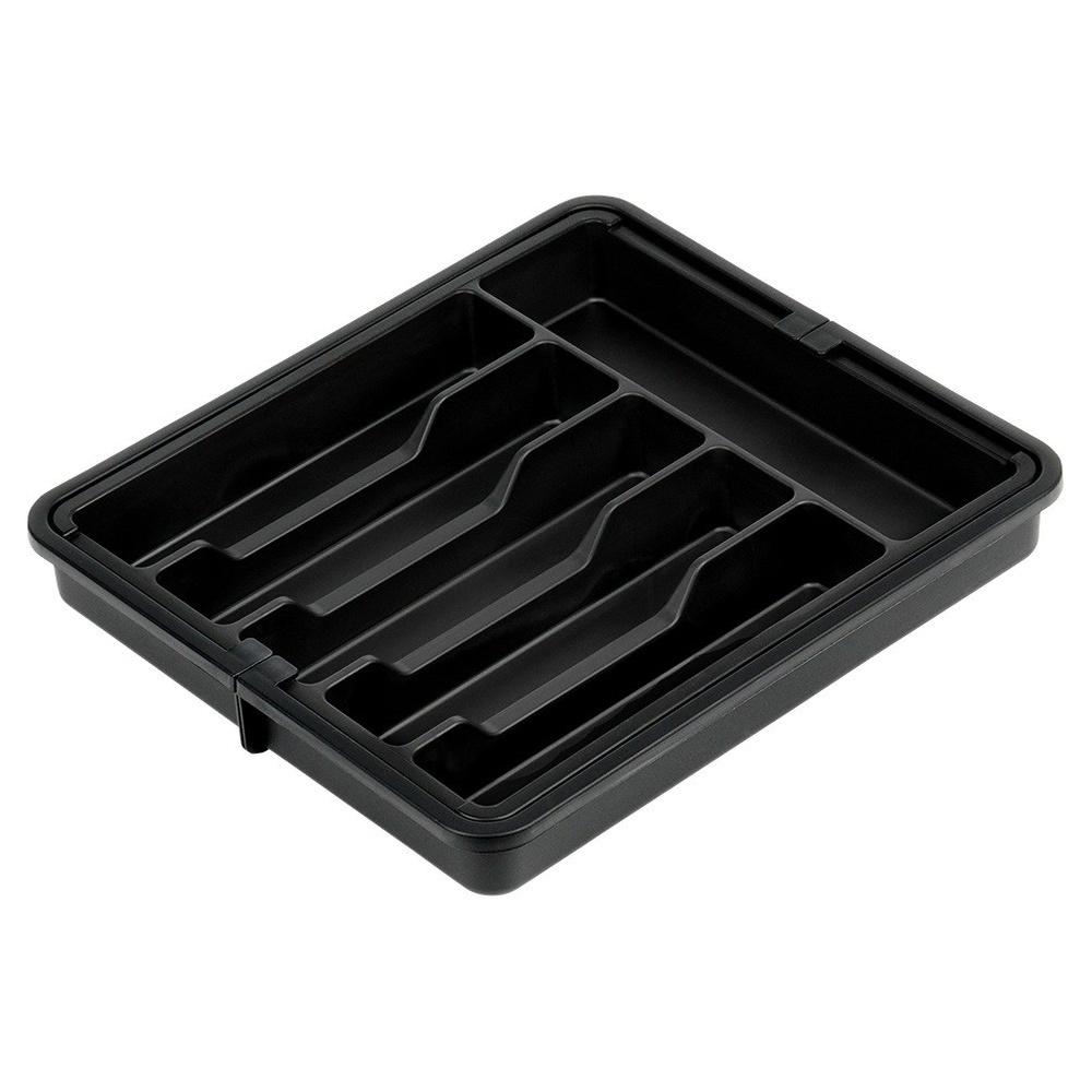 Black extendable cutlery drawer insert 33-56.5x37.5 cm