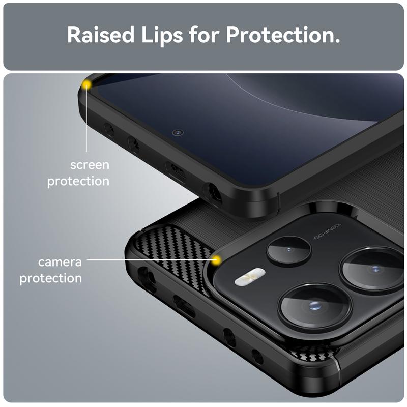 Чехол-накладка для Redmi Note 14 5G Capa New Phone Bumper Back Углеволокно ТПУ Мягкий Fundas Xiaomi Redmi Note 14 5G