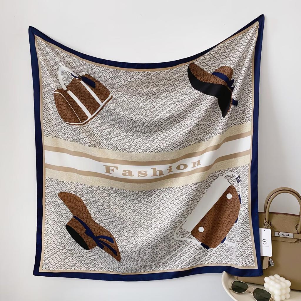 Twill 90 Silk Scarf Simulation Silk Printing Universal Square Scarf For All Seasons