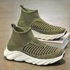 Большие размеры летних дышащих высоких кроссовок с плетеной тканью для мужчин 2025 года, новые кроссовки для бега с мягкой подошвой, повседневные, сетчатые, спортивные, модные