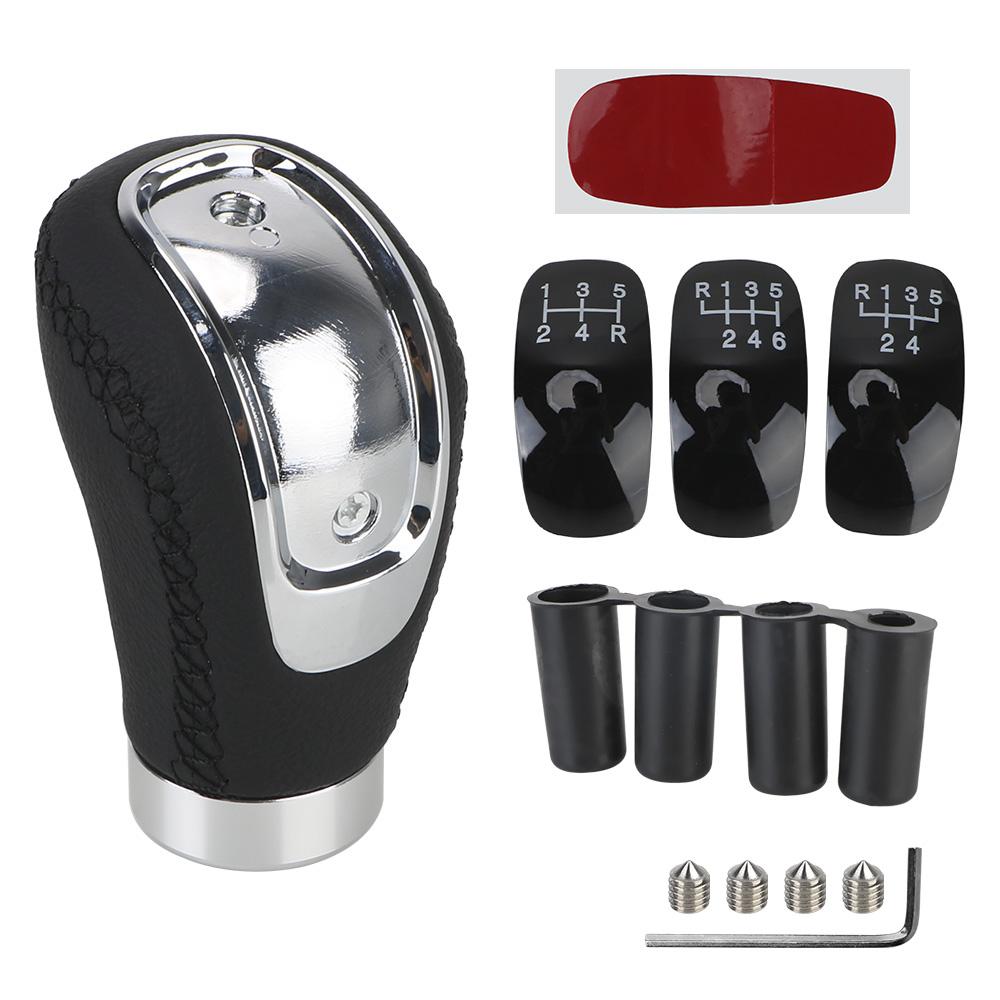 Gear Shift Knob Universal 5/6 Speed Shifter Lever Car PU Leather With Gear Knob Replaceable Cap Cover Manual Transmission