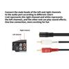 Кабель 2RCA на 3,5 мм AUX, Y-образный разветвитель-адаптер с 3,5 мм гнездом на 2RCA 2 штекера, стерео аудиокабель для планшетов