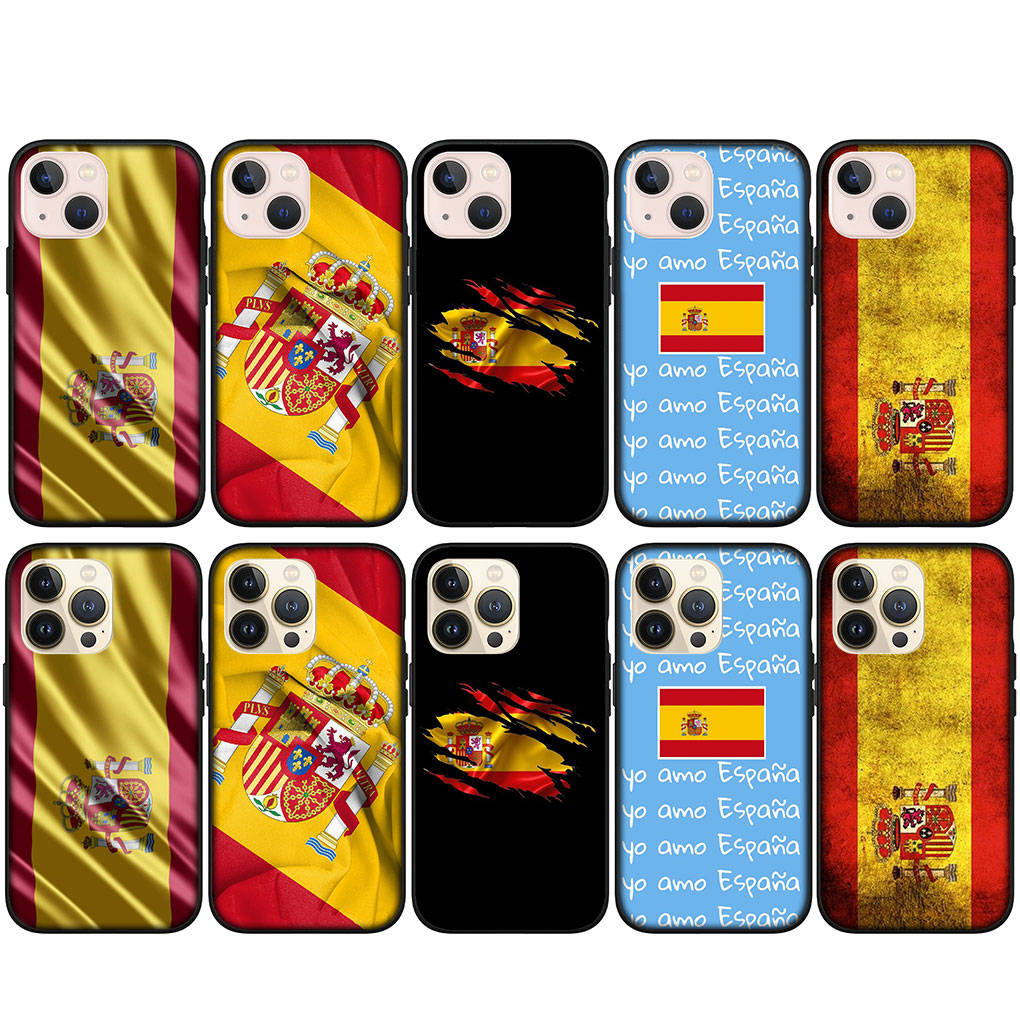 Для iPhone 16 15 X XR Samsung Galaxy S24 S23 A16 A06 A06 14C Xiaomi Redmi Note 13 12 11 Pro Max 9 14 Plus Huawei OPPO Флаг Испании желтый красный чехол для телефона