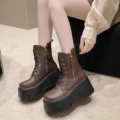 Мода 2024 года, горячая распродажа, новые износостойкие осенне-зимние женские ботинки с круглым носком, однотонные модные нескользящие женские туфли с боковой молнией