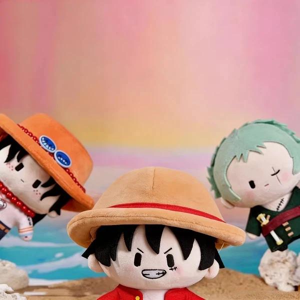 Новая 15см One Piece Луффи Эйс Зоро Милая Мягкая Плюшевая кукла Игрушки милые Украшения для комнаты Друзья для детей Подарки на день рождения