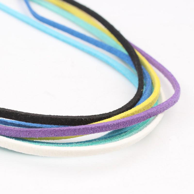 10 Colors 5M Flat Faux Suede 2.5mm Width Korean Velvet Leather Cord Rope String for Jewelry Making