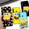 PB11 Lovely SpongeBob Black Sofe Case for OPPO Reno 8 6 5 4 Pro Plus Find X3 A17 A3 A31 A38 A40 A53 A54 A55 A74 A76 A78 A77 A80 A94 A95 A96 Lite