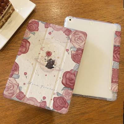 Для iPad Pro 12,9 21/20/19 Rose Planet Air4/5 10,9 Air 3 10,5 Air2/1 2017/2018 Gen5/6 9,7 Силиконовый защитный чехол с откидной подставкой и гнездом для ручки
