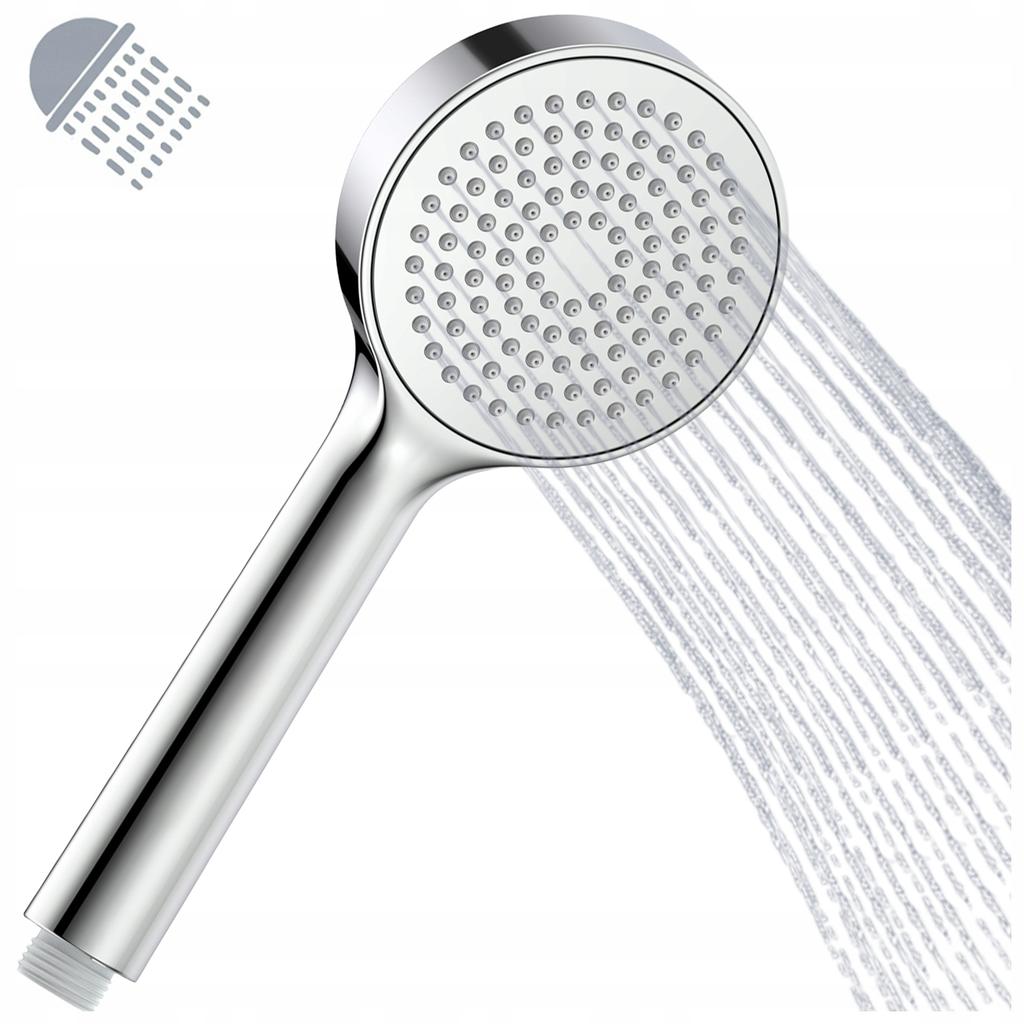 Round chrome shower head, 1-function, Anti-Calc