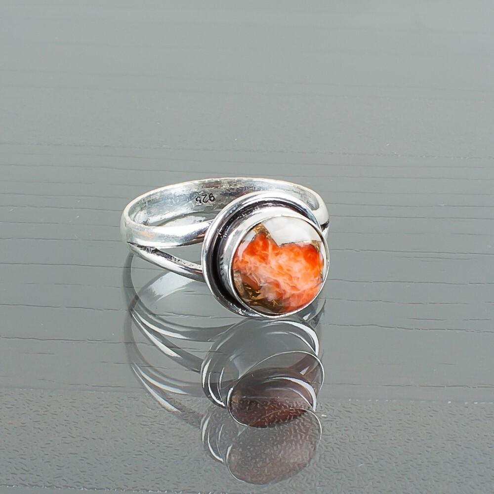 Orange Copper Turquoise Gemstone 925 Sterling Silver Jewelry Handmade Boho Ring RR-11-39