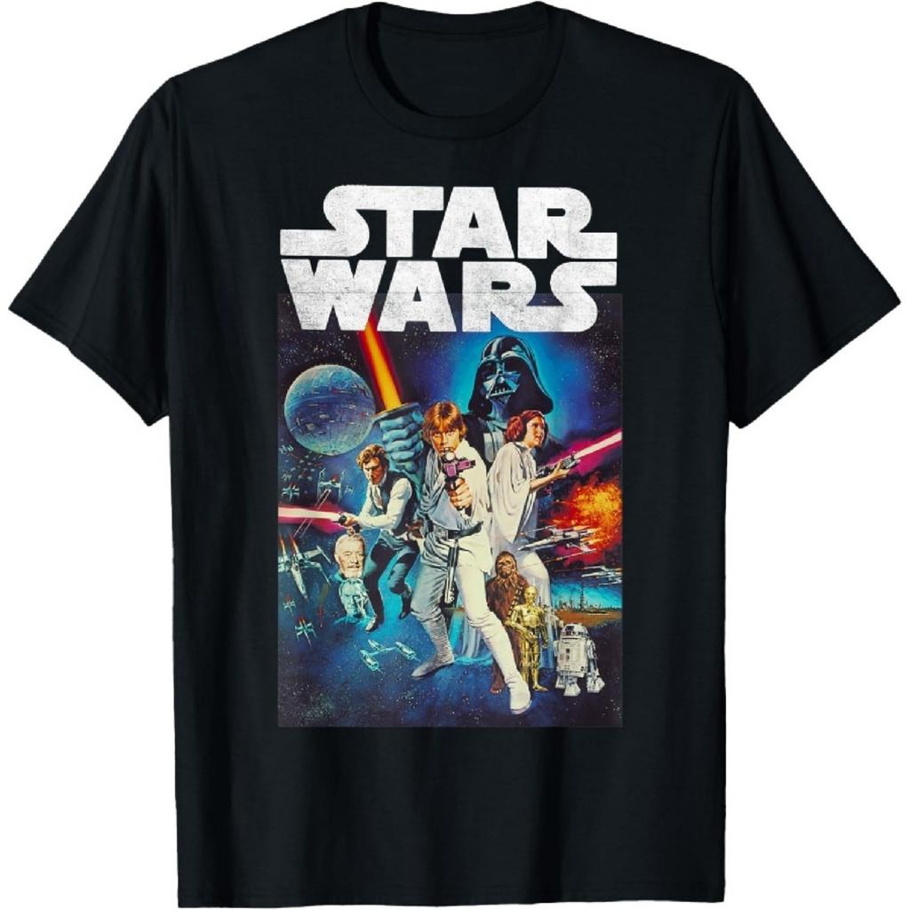 Унисекс футболка Star Wars Vintage Cast Poster, черная